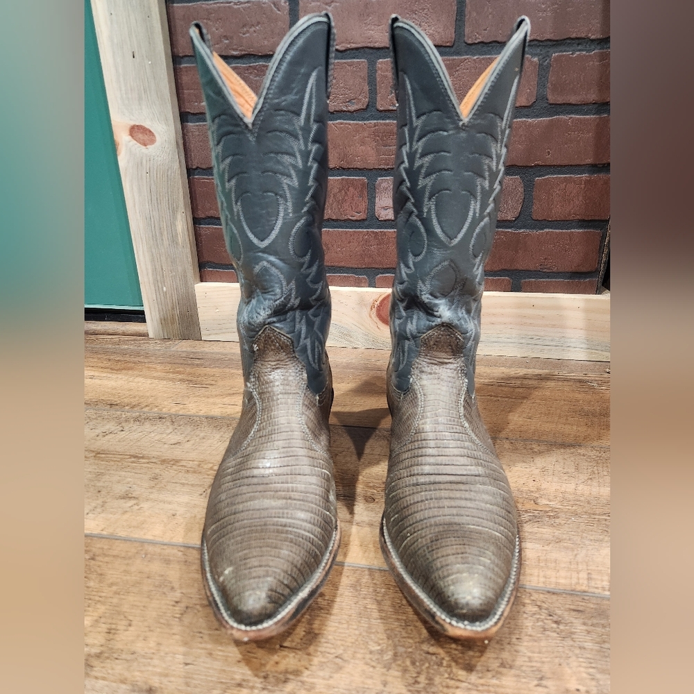 Vintage Nocona Lizard Cowboy Boots 10D - Picture 6 of 8